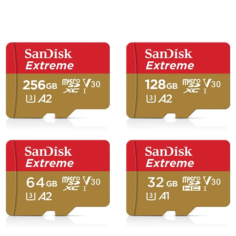 بطاقة ذاكرة SanDisk Extreme Micro SD بسعة 64 جيجابايت و128 جيجابايت و32 جيجابايت، بطاقة ذاكرة فلاش SD بسعة 256 جيجابايت، U3 4K V30، بطاقة مراقبة Microcard بسعة 512 جيجابايت و1 تيرابايت TF - 3