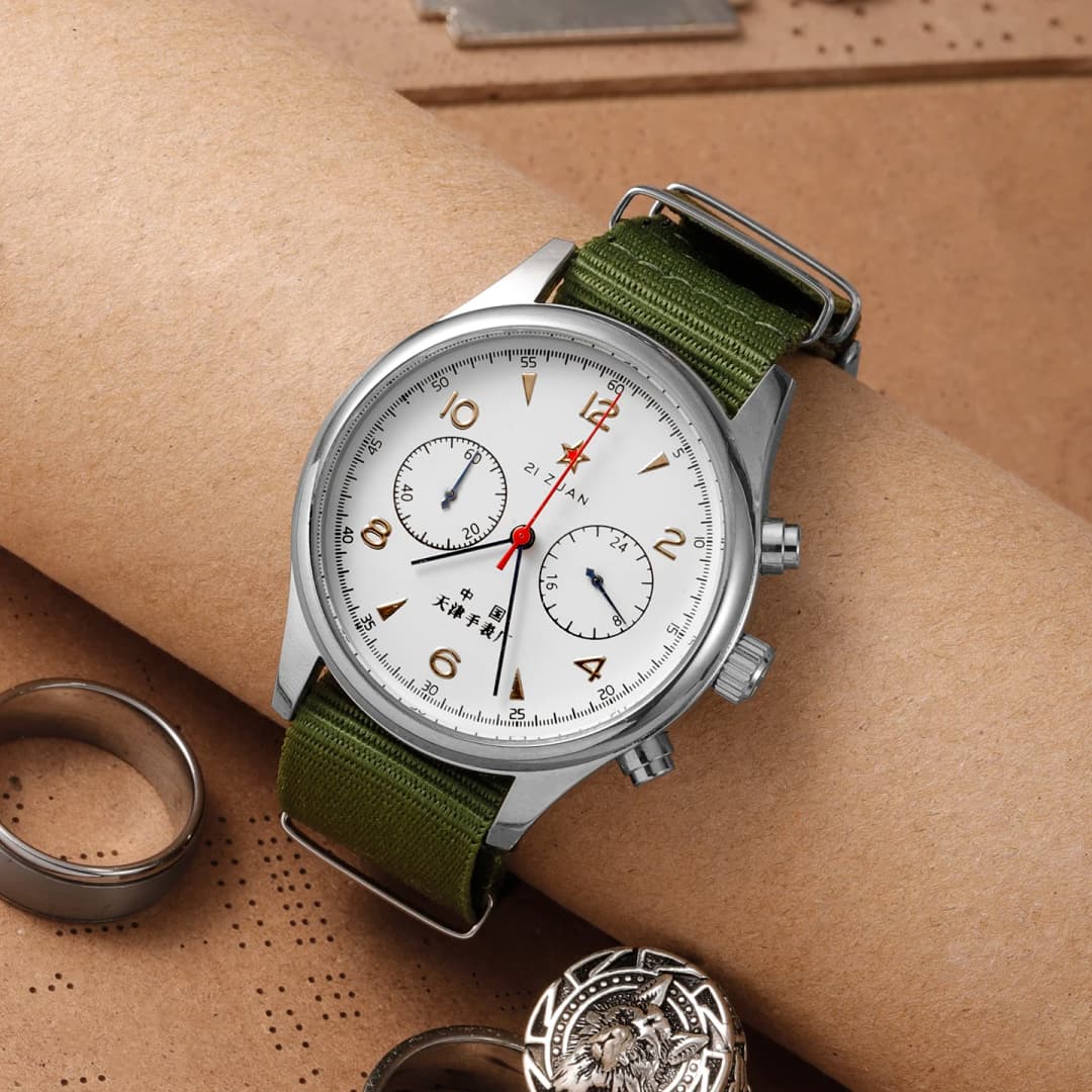 2026 ساعات رجالية جديدة 1963 الطيار ساعة أوتوماتيكية 40 مللي متر مقاوم للماء ريترو كوارتز كرونوغراف فستان عتيق - 2