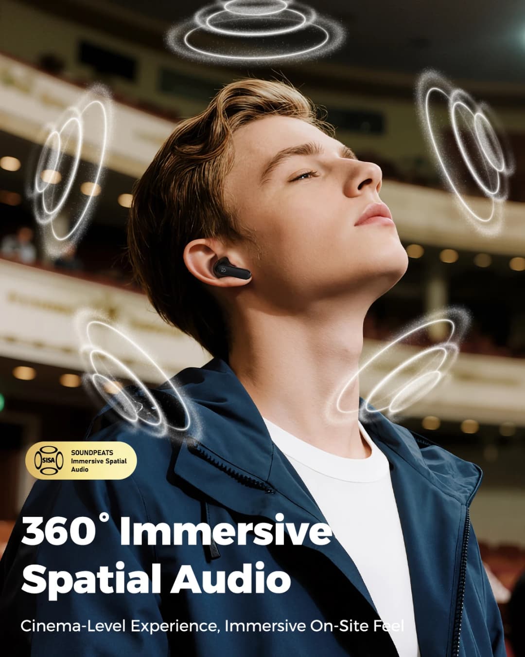 سماعات أذن لاسلكية SoundPEATS Q3 pro مع إلغاء الضوضاء النشط، بلوتوث V6.0، 4 ميكروفونات، مشغل 13 ملم، واتصال متعدد النقاط - 4