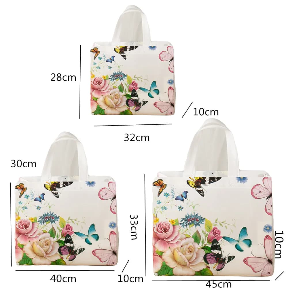 حقيبة تسوق قماشية غير منسوجة بطباعة فراشة للنساء ، حقيبة حمل قابلة لإعادة الاستخدام قابلة للطي ، حقيبة تخزين مقاومة للماء ، حقيبة بقالة ، حقيبة سفر - 6