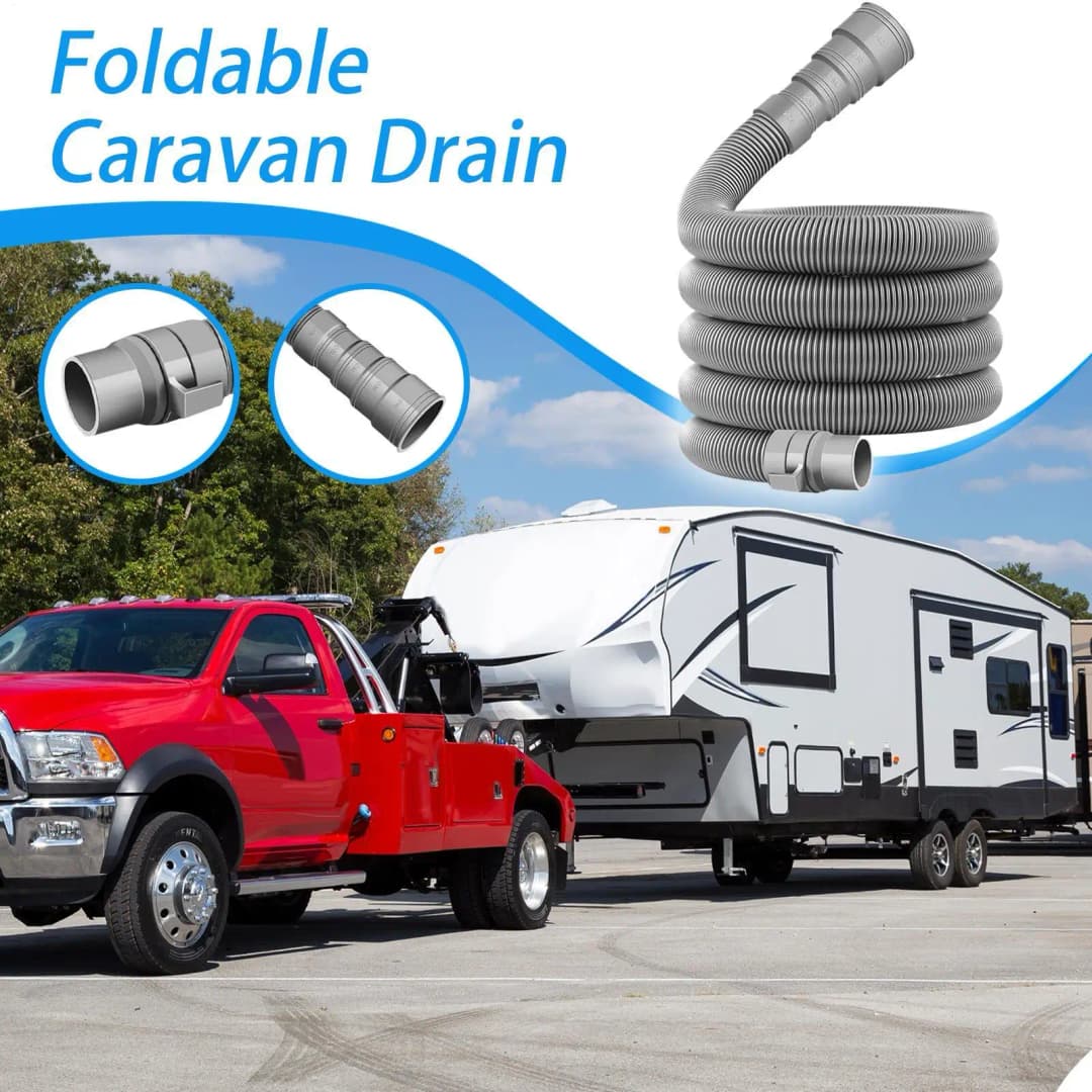 Foldable Caravan Drainage Pipe Motorhome Sewage Hose Kit Rv Sewer Hose Kit Heavy Duty Adjustable RV Drain Pipe RV Dump Hose - 6