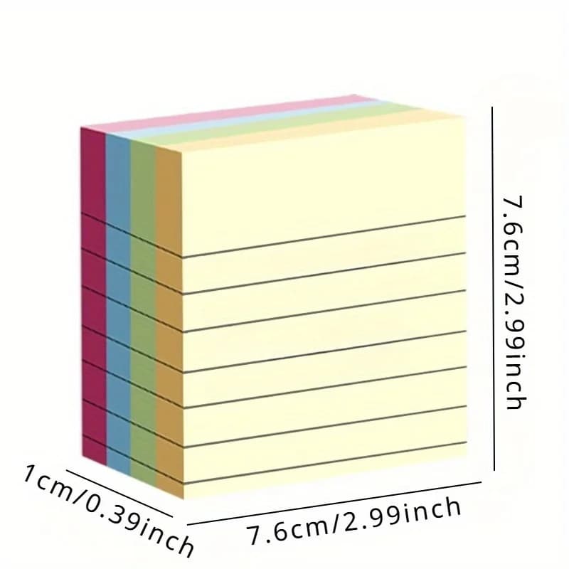 دفتر ملاحظات لاصق ذاتيًا 100 صفحة، دفتر ملاحظات محمول ملون للمكتب والمنزل والمدرسة، سهل الاستخدام - 4