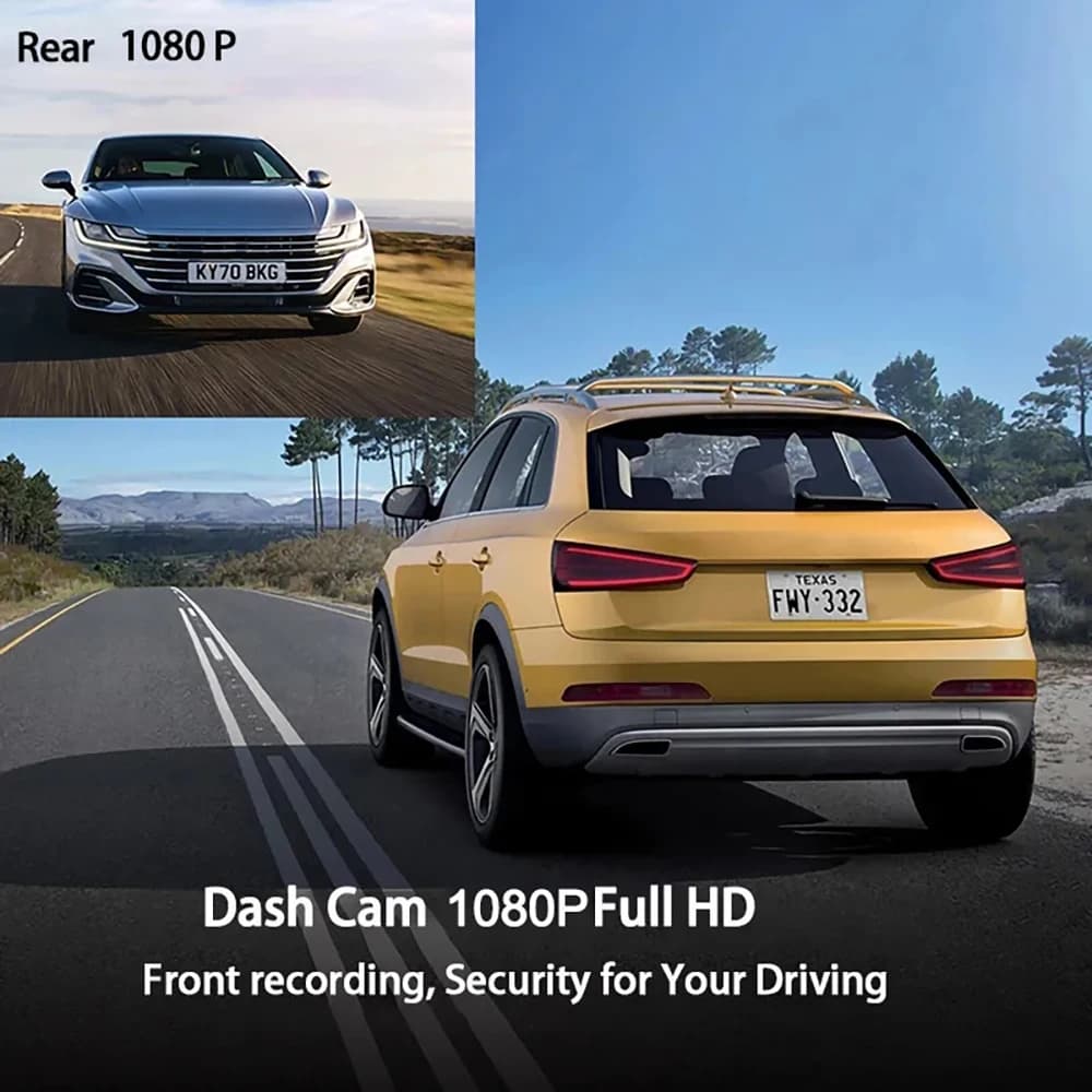 Dual Lens 1080P HD for Cars 4inch Touch Screen Dash Cam Car DVR Video Recorder Front and Rear View Camera for Vehicle Black Box - 3