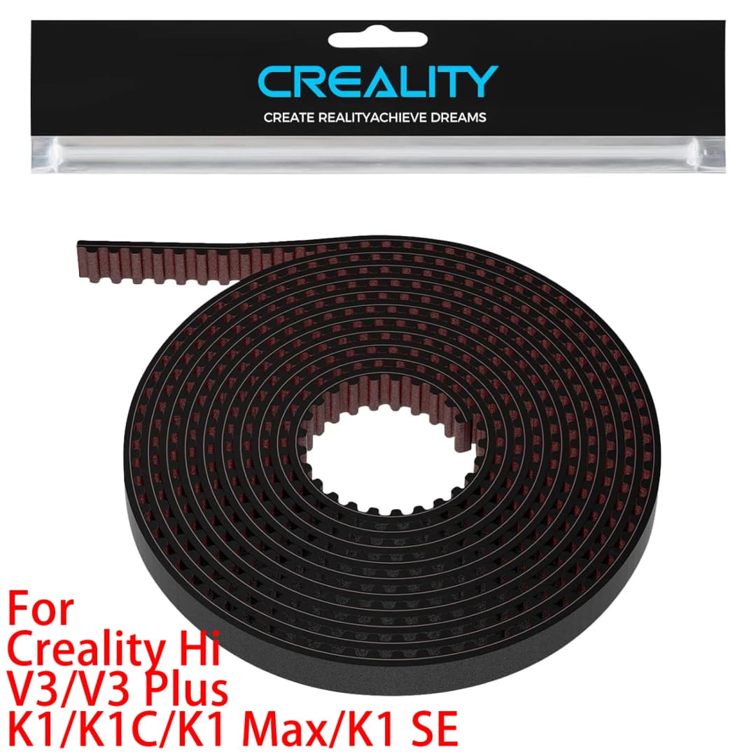 طقم سير توقيت رسمي من كرياليتي K1/K1C/K1 Max/K1 SE بطول 2 متر، محور X/Y/Z أصلي GT2، سير متزامن من مطاط مقوى بالألياف
