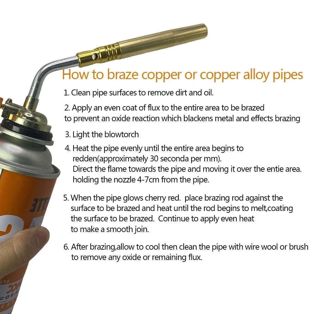 مسدس لحام محمول يعمل بالبيوتان للتخييم والشواء - شعلة غاز قوية لإشعال النار - 6