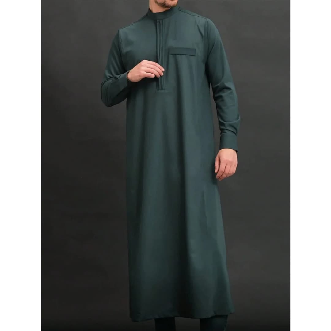Motorcycle Brother Style, Muslim Men's Robe, Elegant Retro Embroidered Robe, Casual Loose Long Sleeve, Eid al Fitr Men's Robe