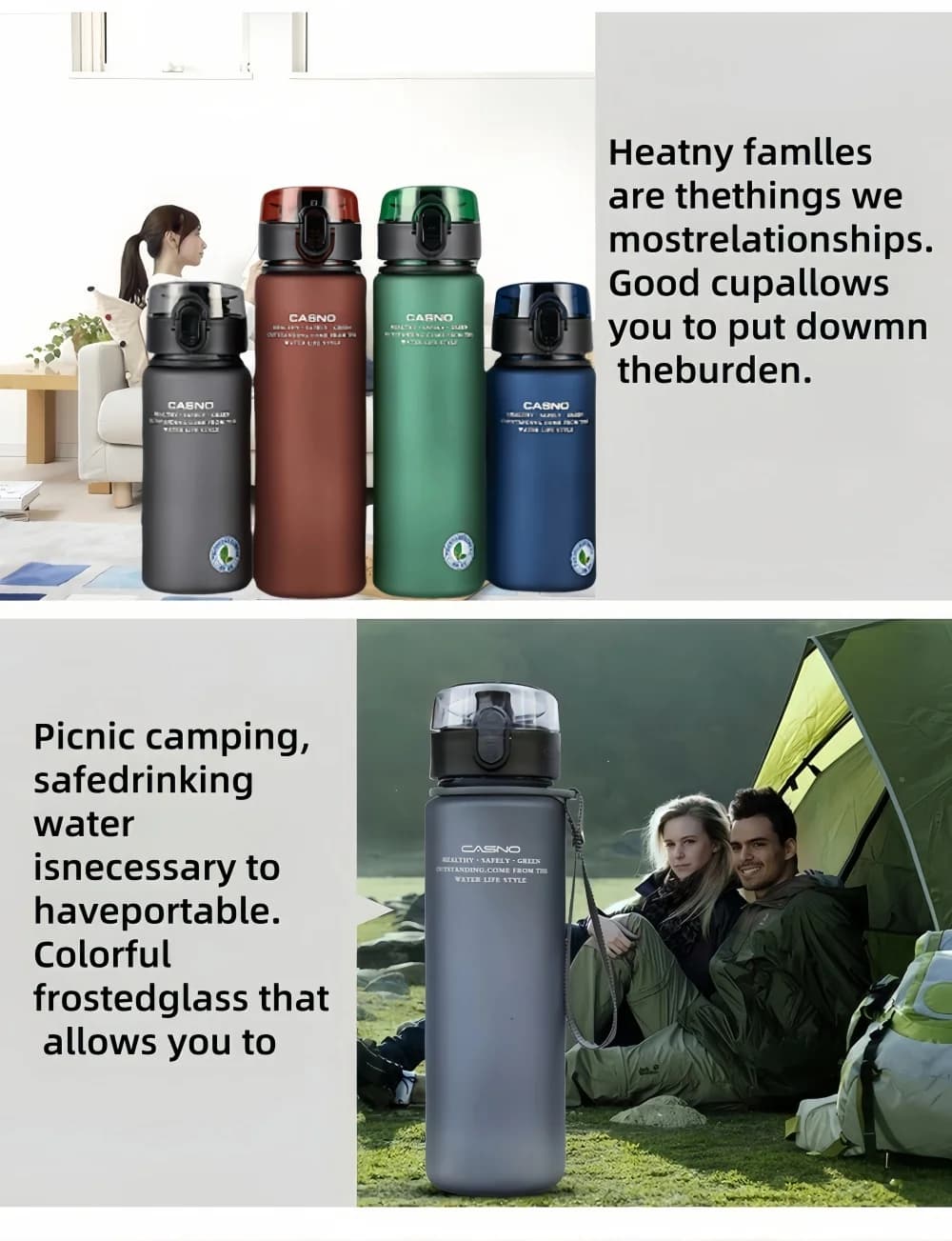 1pcs 400/560ML High Quality BPA Free Leak Proof Sports Water Bottle Tour Hiking Portable My Favorite Drink Bottles UNBreak - 4