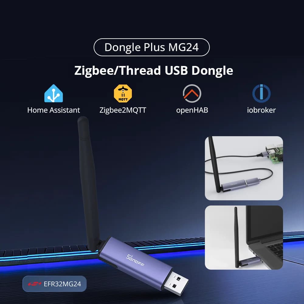 SONOFF Dongle Plus MG24 محول USB Zigbee/Thread بشريحة EFR32MG24 متوافق مع منصات مفتوحة المصدر متعددة Zigbee2MQTT - 2