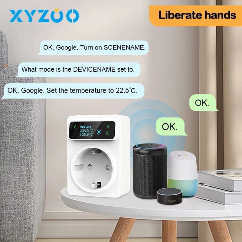 مقبس ذكي تيا واي فاي ترموستات 220V للتحكم في درجة الحرارة لتدفئة وتبريد الأرضيات مع دعم التحكم الصوتي لأليكسا وجوجل هوم - 5