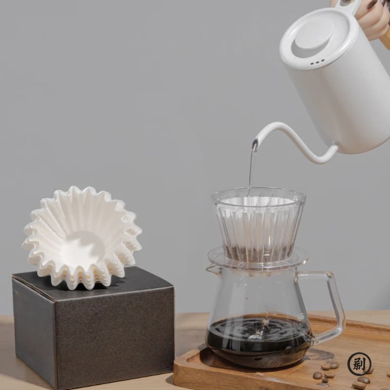 50pcs Pour Over Coffee Filter Papers 50 Sheets;  Fits B75 Coffee Dripper & 1-2 Cups Wave Dripper coffee filter papers - 4