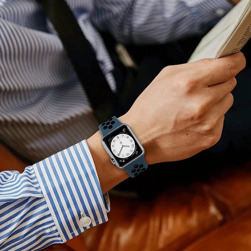 حزام رياضي لساعة أبل 46 مم 44 مم 40 مم 42-38-41 مم 45 مم سوار تنفس آي واتش سلسلة 10 9 8 7 6 SE 5 3 ألترا 2 49 مم - 3
