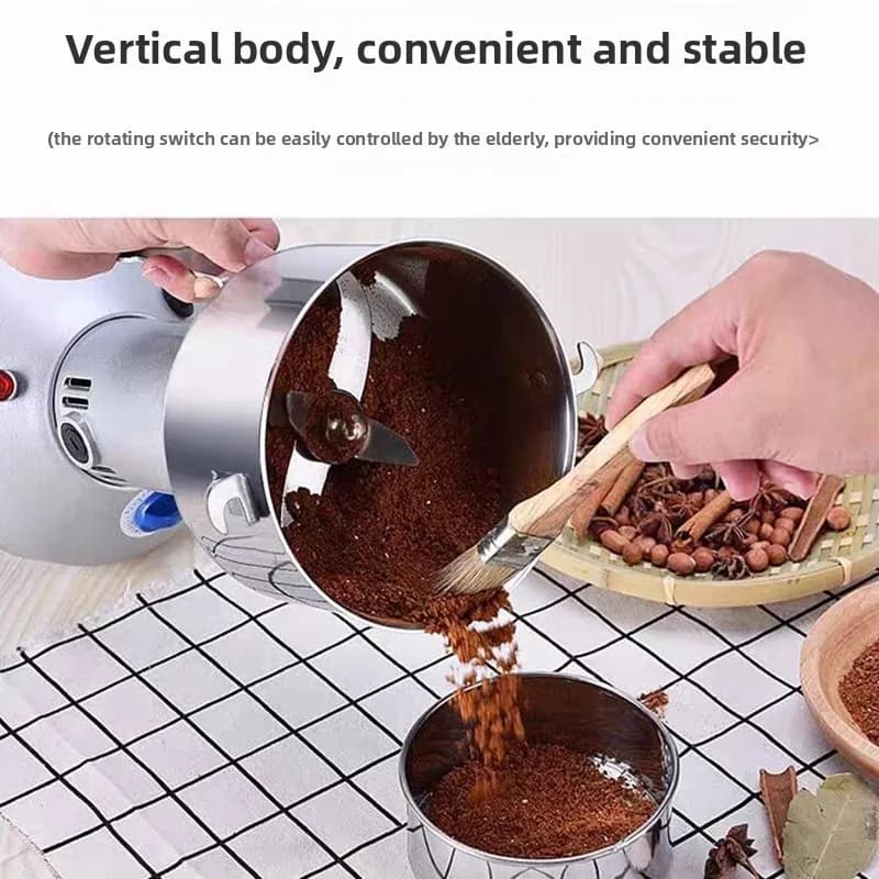 آلة طحن الحبوب والتوابل والحبوب والقهوة والأطعمة الجافة، مطحنة منزلية، مطحنة كهربائية لمسحوق الأدوية 1200 واط - 5