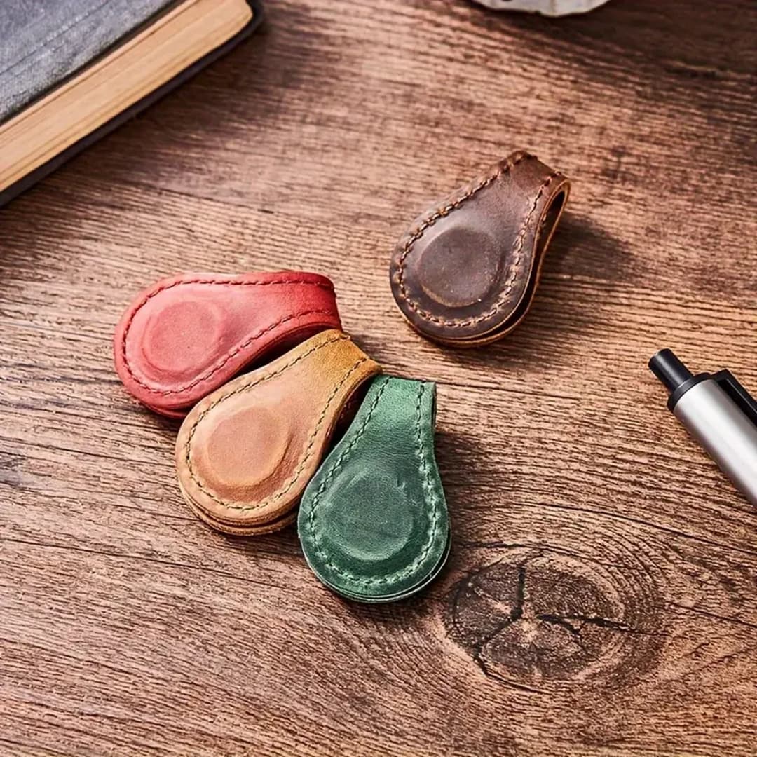 مرجعية مغناطيسية شخصية من الجلد الصناعي، مشبك مغناطيسي على الوجهين للمذكرات والكتب - 3