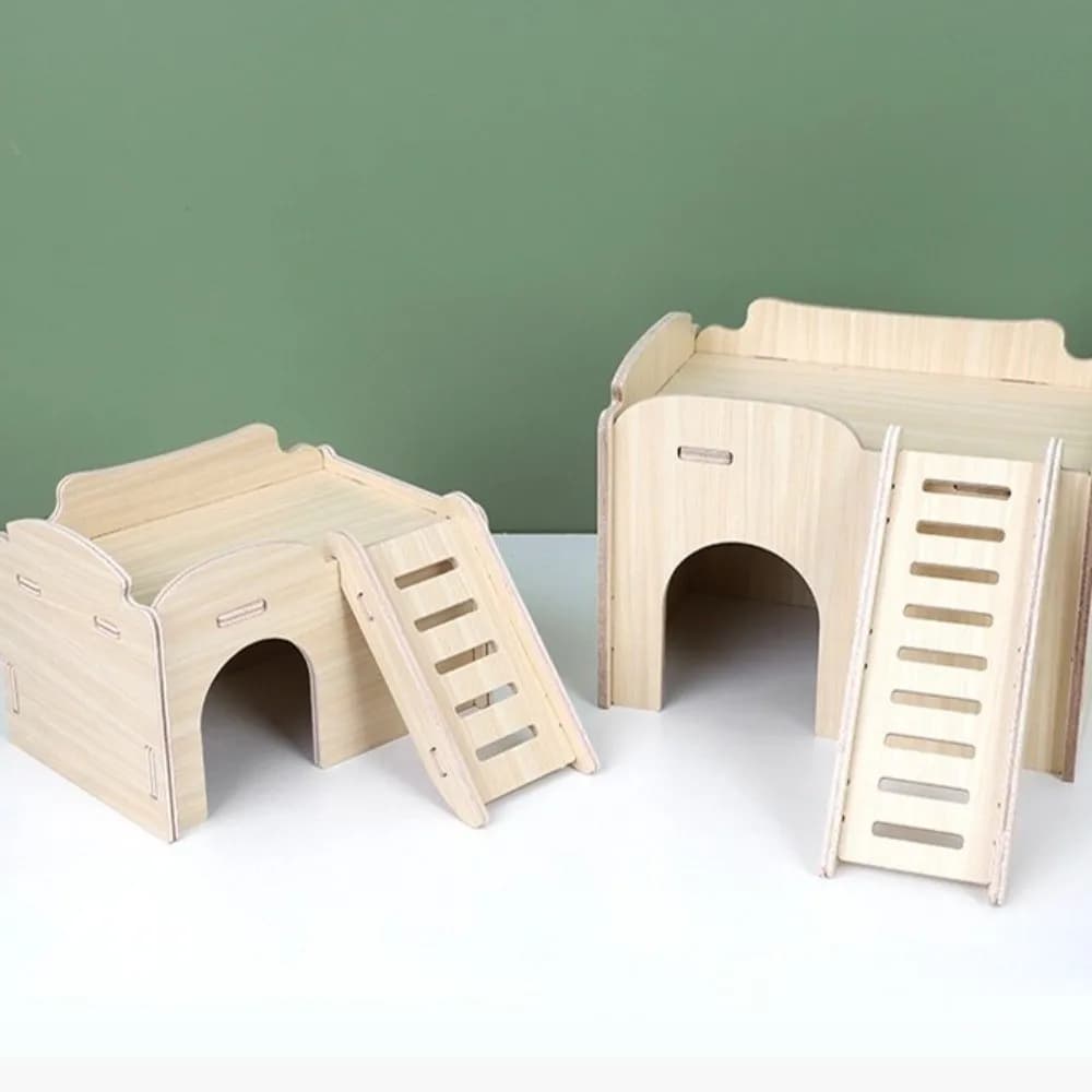 New Wooden Hamster Villa Chewable Durable Seesaw Swing Cage Accessories Easy to Install Hamster Climb Toy Pet Supplies - 4