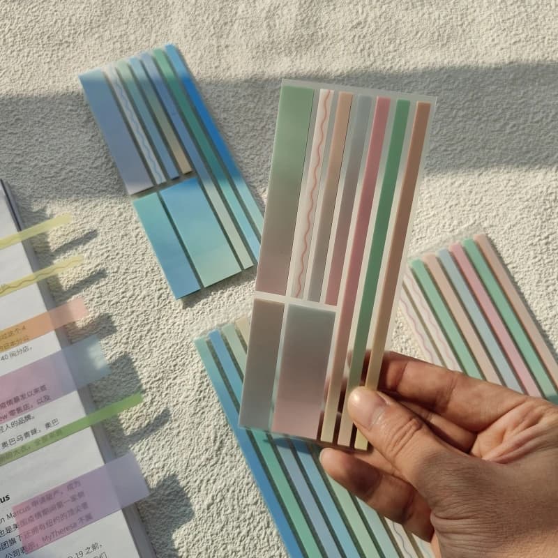 علامات صفحات لاصقة ملونة 160/180 قطعة، علامات ملفات مقاومة للماء، ملصقات فهرسة قابلة لإعادة الاستخدام - 3