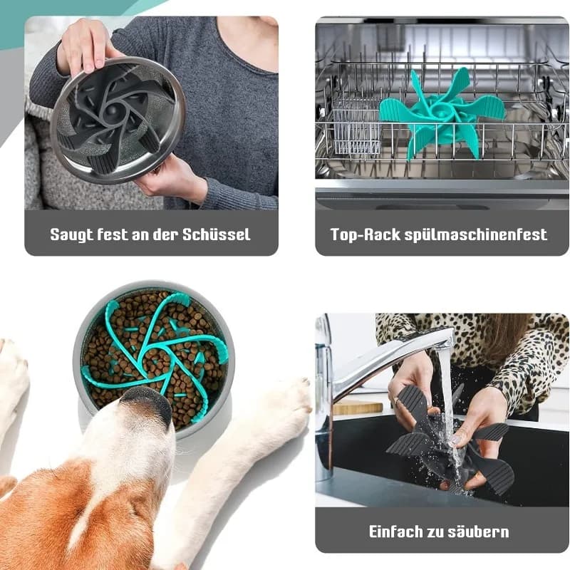 Pet Feeder Plugin Powerful Suction Cup Slow Food Anti Choking Bowl Convenient Easy Clean Extended Dogs Eating Time Pet Supplies - 6