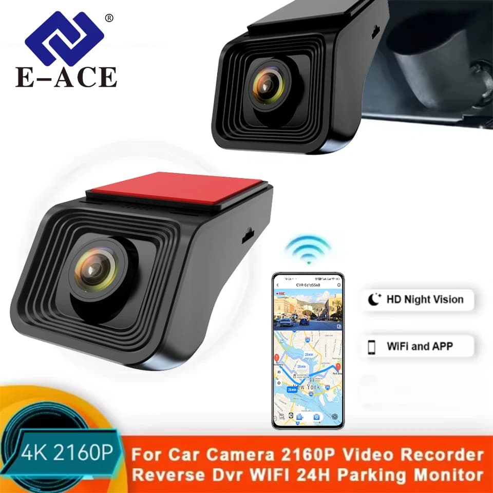 كاميرا لوحة قيادة أمامية بدقة 4K و2K مع واي فاي، كاميرا سيارة مخفية، تحكم عبر التطبيق، رؤية ليلية فائقة، مستشعر G، وضع وقوف السيارات لمدة 24 ساعة، تسجيل حلقي