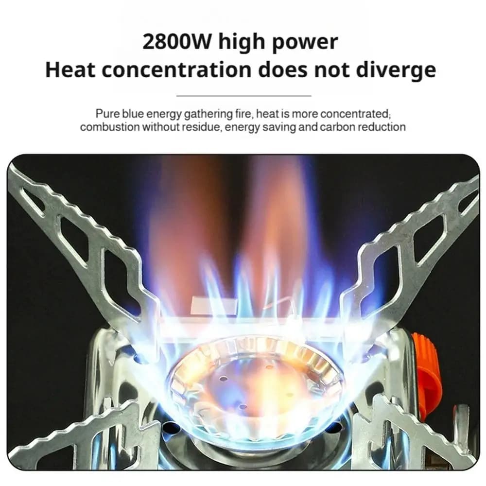 3500W Windproof Camping Gas Stove Foldable Portable Outdoor Burner with Piezo Ignition Lightweight Backpacking Stove for Hiking - 4