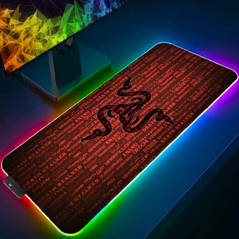 لوحة ماوس Razer RGB LED مع إكسسوارات كمبيوتر شخصي ولوحة ألعاب مطاطية غير قابلة للانزلاق ولوحة مفاتيح فاخرة - 2
