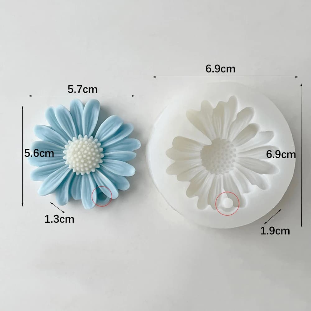 Daisy Candle Mold Silicone Gypsum Aromatherapy Epoxy Scented Resin Soap Flower Handmade for Candle Making Tools Gifts - 5