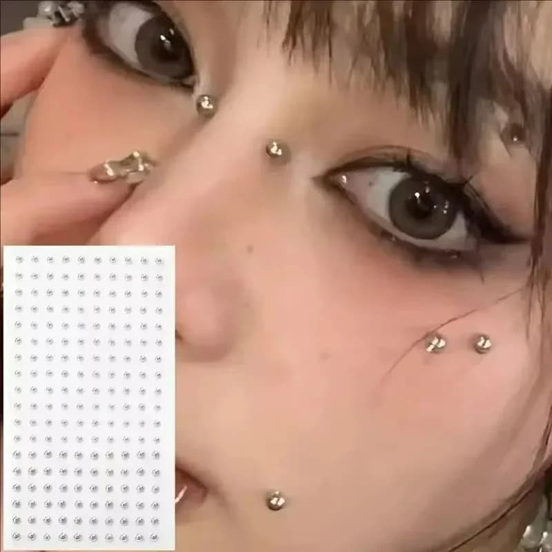 180pcs Non Piercing Lip Nails Sticker Selfadhesive Waterproof Reusable Fake Lip Nail Eyebrow Nose Ring Body Belly Button Jewelry - 3