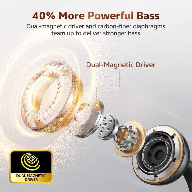 سماعات أذن لاسلكية QCY Crossky C50 مفتوحة الأذن، بلوتوث 6.0، مشبك مريح للرياضيين، 4 ميكروفونات، مكالمات واضحة بتقنية الذكاء الاصطناعي، سماعات رأس معززة للصوت الجهير - 4