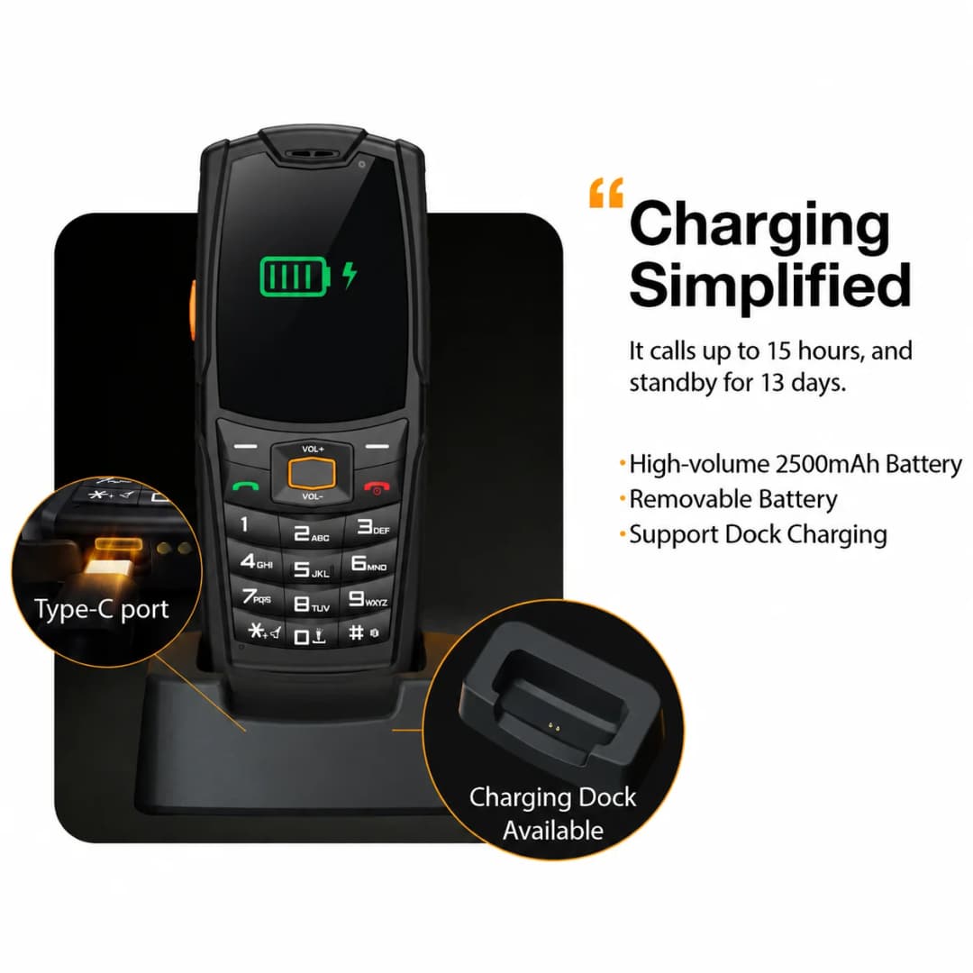 AGM M7 2+16G Volte Android Feature Phone Waterproof Touch Screen 2500mAh Cellphone with English Russian Keyboard - 5