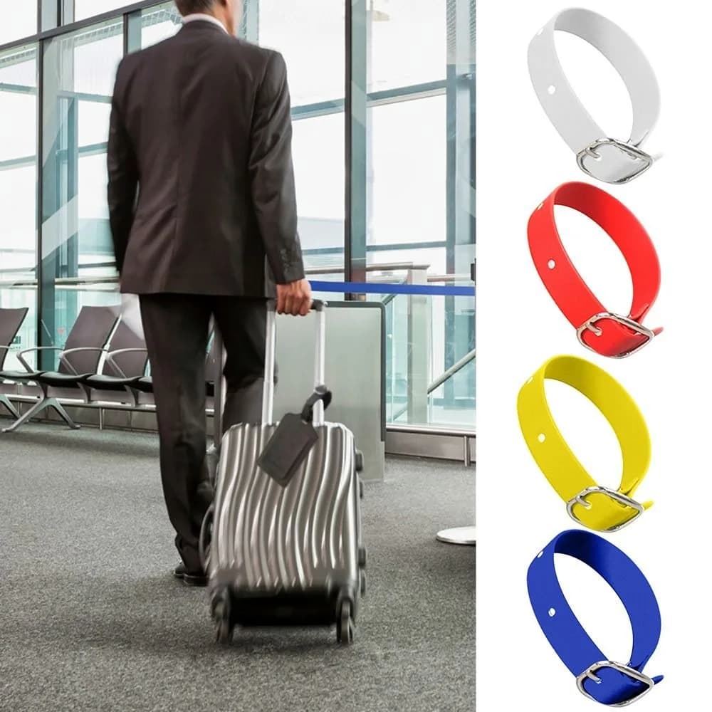 Waterproof Luggage Tag Strap Wear-resistant Solid Color Name ID Address Tag Strap Ultra Light Travel Accessories Tag Strap