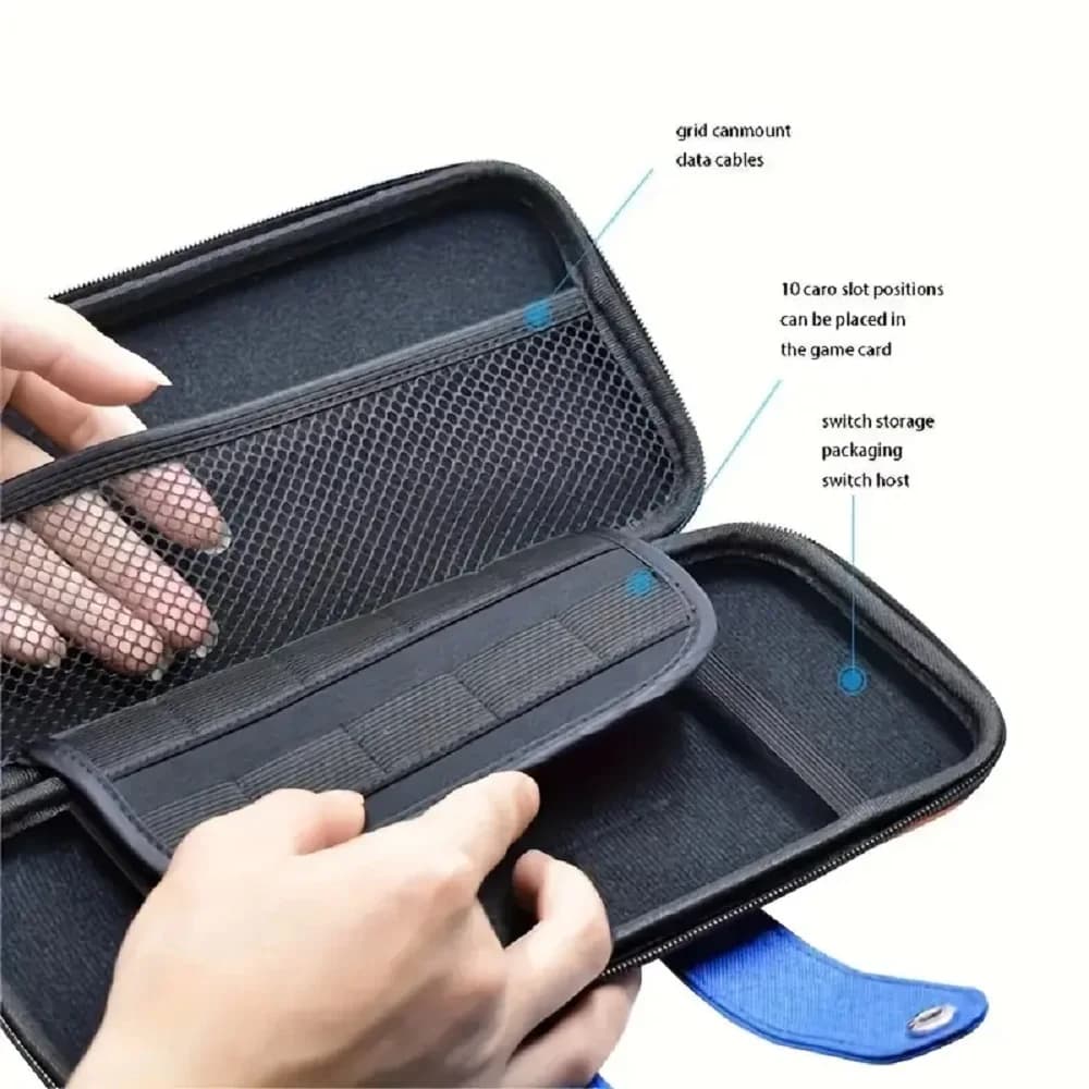 For Switch 1 2025 Case, OLED switch ,Protective Case with 10 Game Cartridge Holders, Travel Carrying Storage Pouch - 3