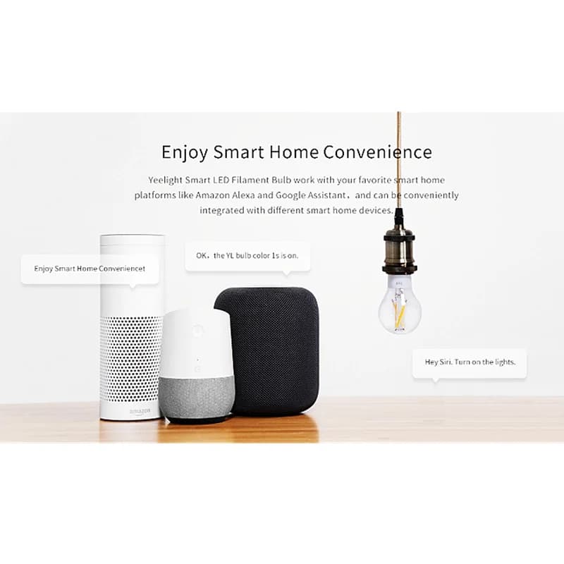 نسخة أمريكية YEELIGHT مصباح LED ذكي E26 اتصال WiFi 120V مصباح زجاج شفاف كلاسيكي متوافق مع HomeKit - 6