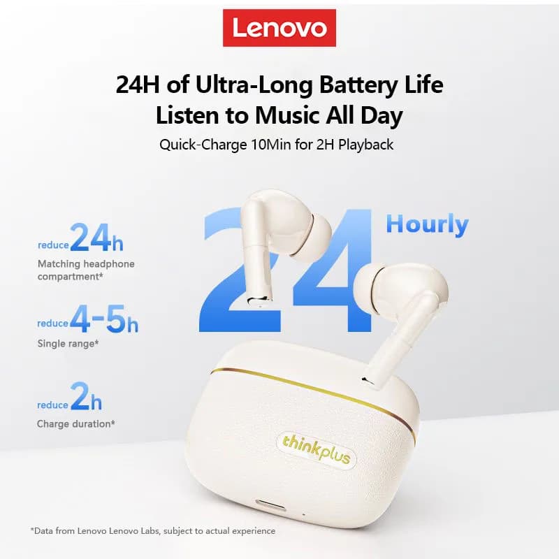 Lenovo LP27 Pro Wireless Bluetooth Headphones ENC Call Clear Noise Cancelling Touch Control Earphones Gaming Headset with Mic - 5