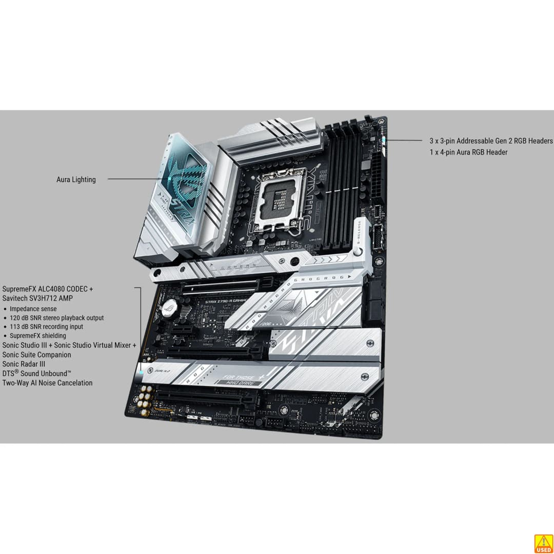 ASUS ROG STRIX Z790-A GAMING WIFI Motherboard Socket LGA1700 CPU DDR5 7800+(OC) MHz Memory Chipset Z790 ATX Mainboard - 4