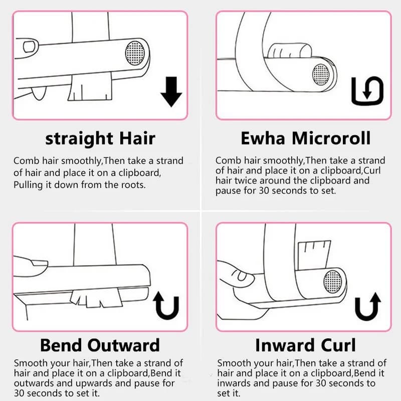 Mini Hair-Straightener Curly and Straight Hair Supplies Thermostatic Electric Ceramic Curling Iron National standard double flat - 5