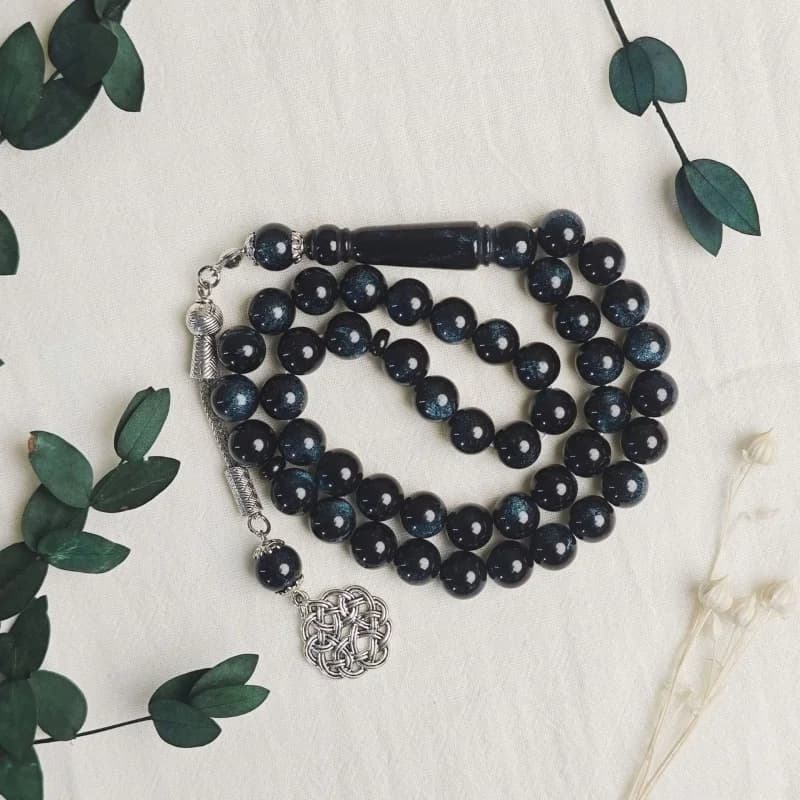 مسبحة إسلامية 10 ملم 45 أكريليك تقليد شمع العسل ضوء النجوم سوار أذن واحد TASBIH ، مسبحة صلاة في الشرق الأوسط