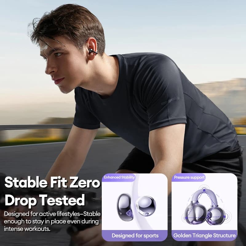 Lenovo LE302 HIFI Stereo Sports Ear Clip Earphones OWS Bluetooth 6.0 Headset Noise Cancelling Headphones Long Endurance Earbuds - 3