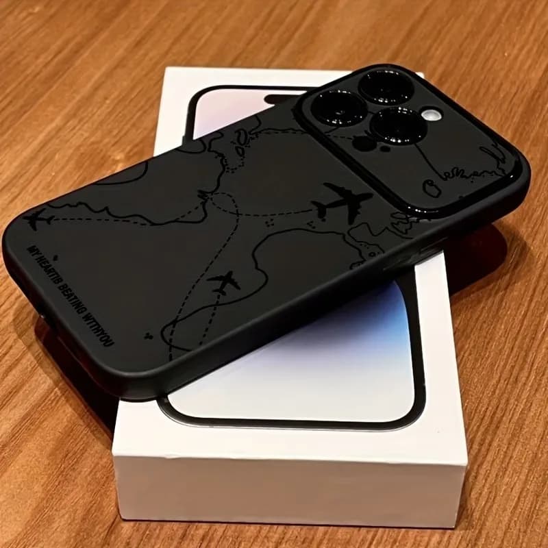 Travel-nspired Airplane Route Desian Phone Case For iPhone 17 15 14 13 12 11 16 Pro Max Air Plus X XR XS Shockproof Soft Cover - 2