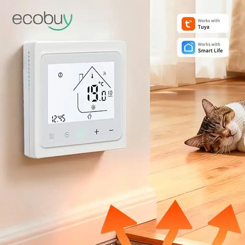 مويس ترموستات ذكي تيا زيغبي/واي فاي للتحكم في درجة الحرارة لتدفئة الأرضيات المائية/الكهربائية وغلاية الغاز يعمل مع أليكسا وجوجل هوم - 3