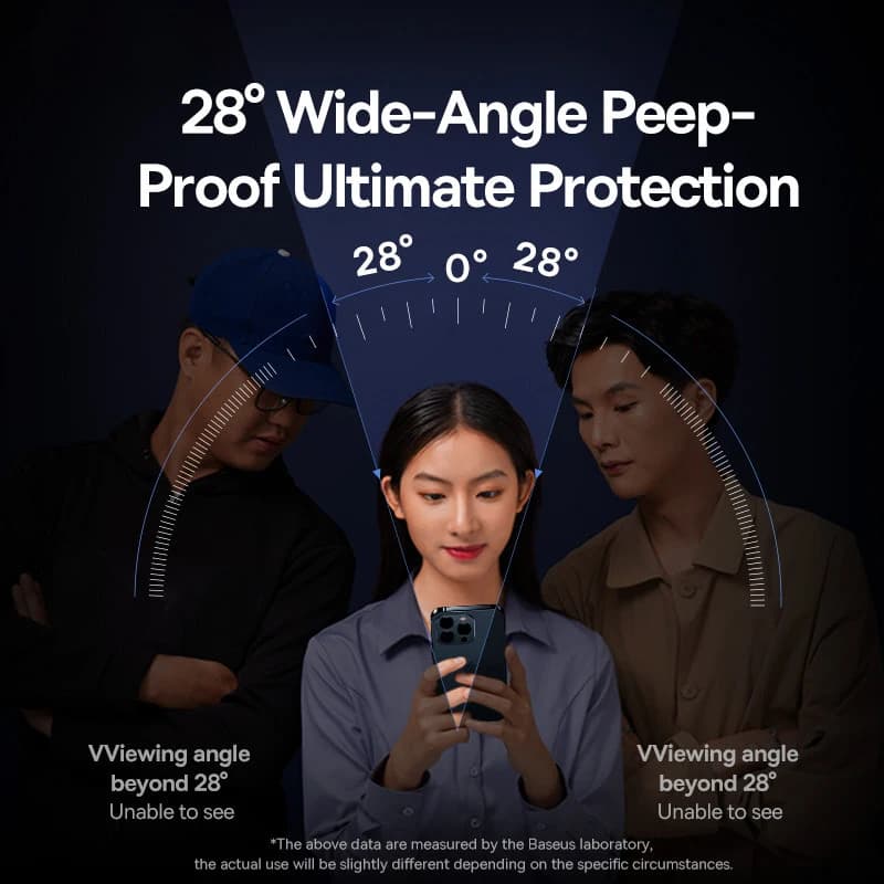 Baseus 0.4mm Corning Tempered Glass for iPhone 17 16 15 14 13 Pro Max Plus Screen Protector Anti-Peeping Auto Installation Film - 4