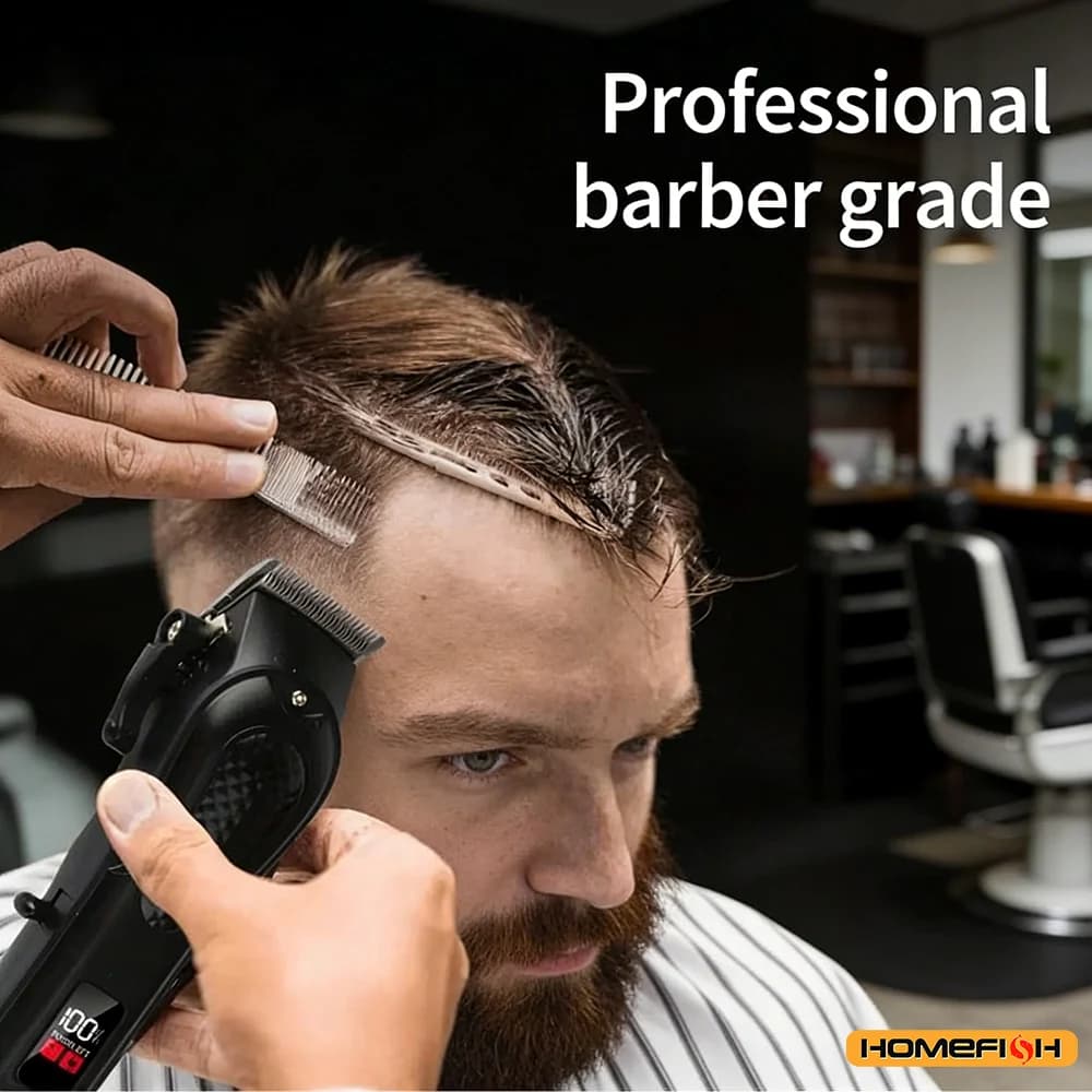 ماكينة قص شعر واحترافية قابلة للشحن عبر USB، ماكينة تشذيب اللحية، لاسلكية، هدية مثالية للرجال - 2