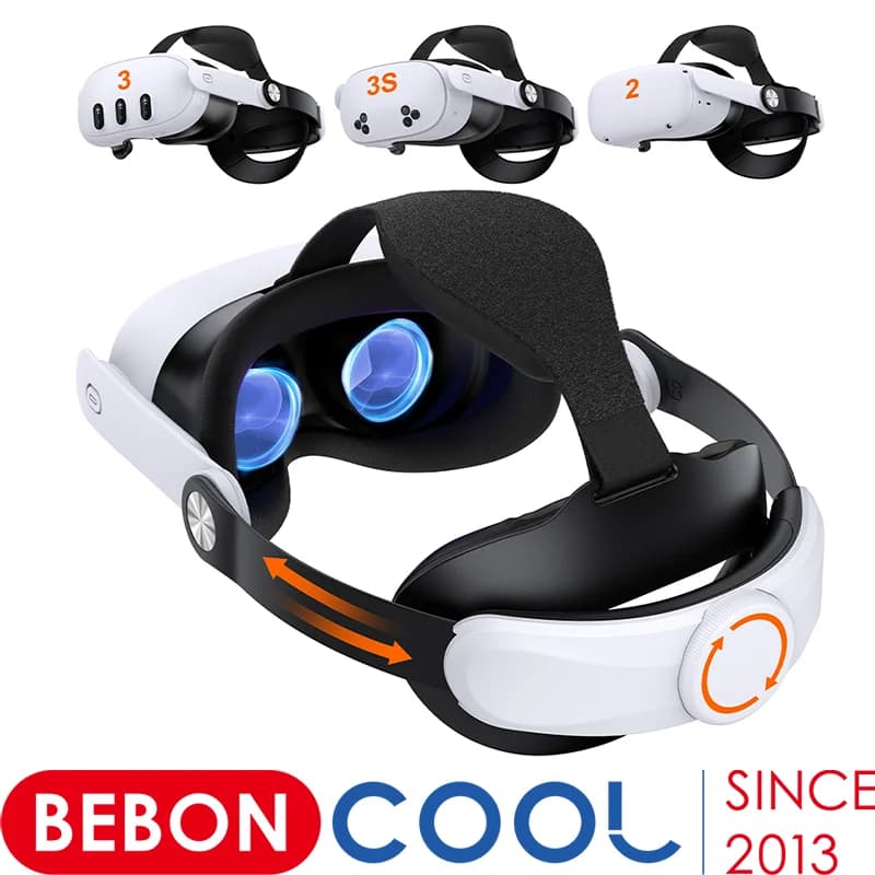 حزام رأس مريح من Beboncool لـ Meta 2/3/3S، قابل للتعديل بدقة، مع واقي قابل للقلب وتصميم قابل للغسل