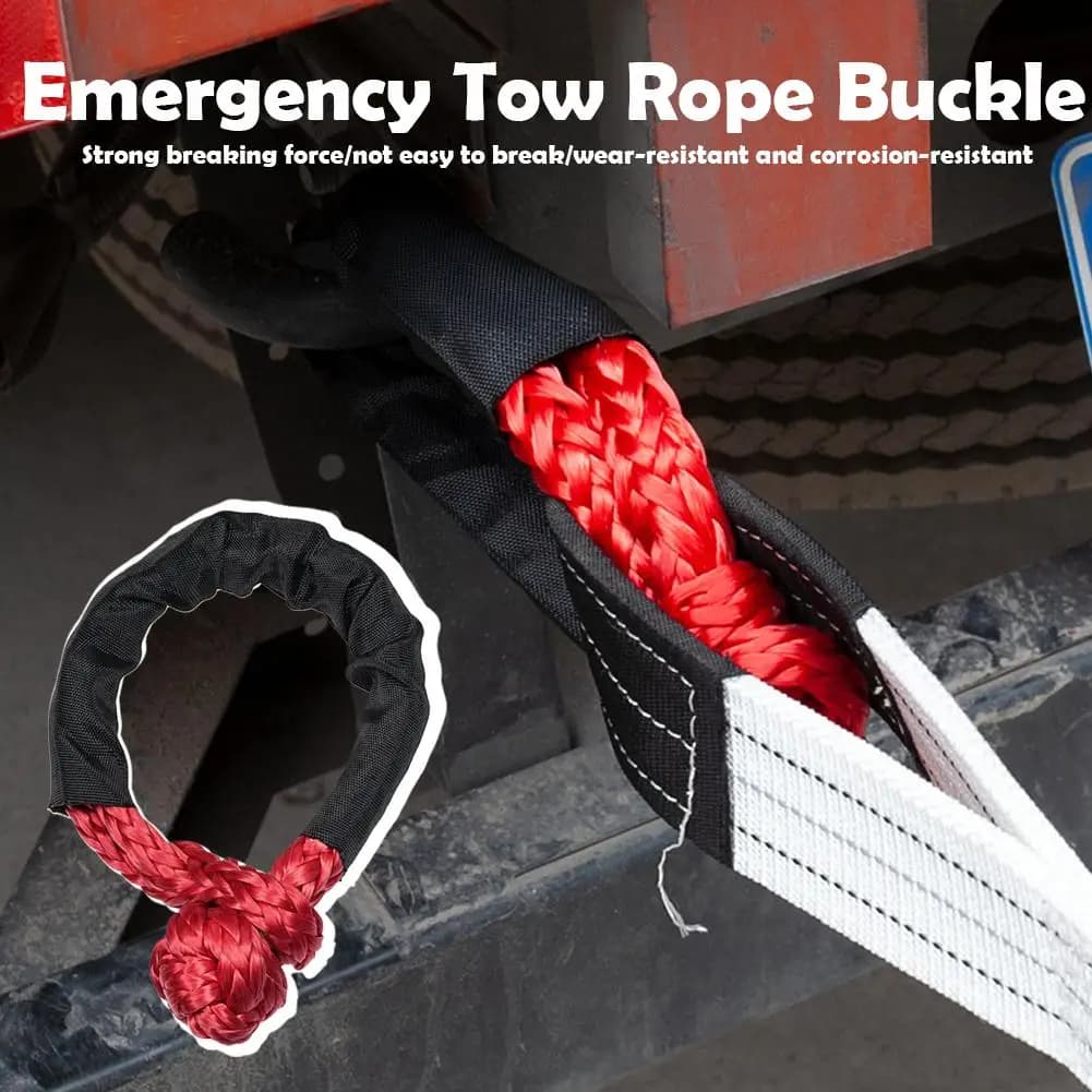 55000lbs Winch RopeSynthetic Soft Shackle Recovery Set Rugged Shackles With Protective Sleeve for Truck Vehicle Recovery - 2