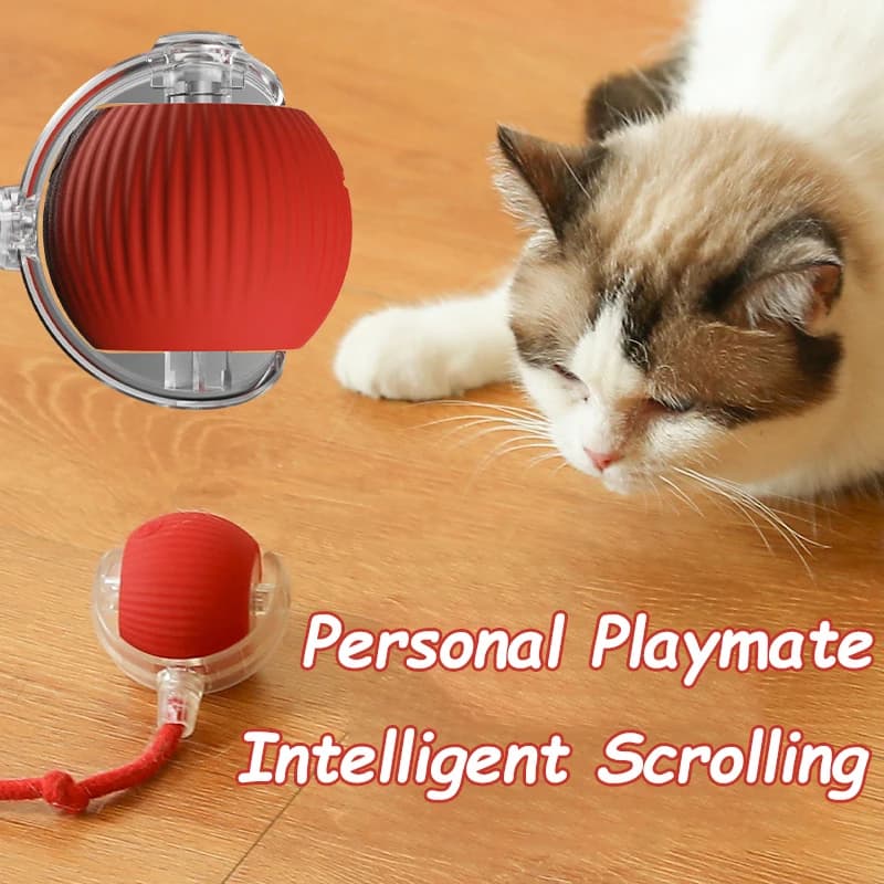 New Cat Interactive Ball Toy Automatic Rolling Ball Faux Tail Rechargeable Smart Pet Electric Toy Dog Cat Training Imitate Mouse - 3