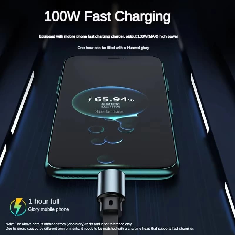 3 in 1 Retractable USB 100W Cable Fast Charging Micro USB 5A Type-C Android Suitable for iPhone Xiaomi Huawei Samsung Charging - 5