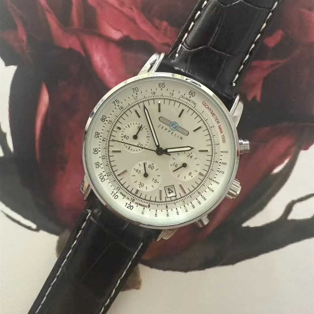 ساعة زيبلين الجديدة 2026، رجالية ريترو صغيرة بثلاثة عقارب، كرونوغراف فاخر، هدية سلسلة 8886M - 3