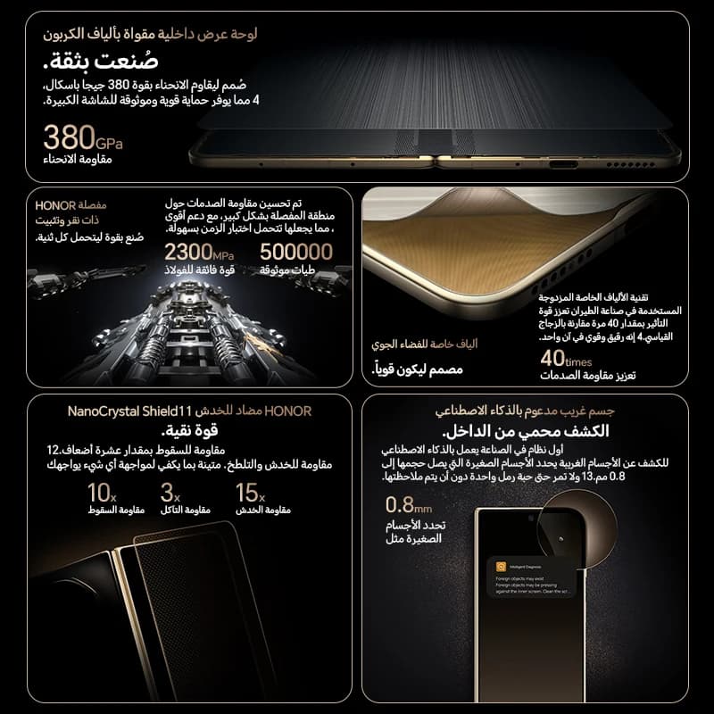 هاتف أونر ماجيك V5 الجديد 16 جيجا+512 جيجا شاشة OLED قابلة للطي 5G معالج سنابدراجون 8 إيليت بطارية 5820 مللي أمبير 50 واط شحن فائق لاسلكي - 6