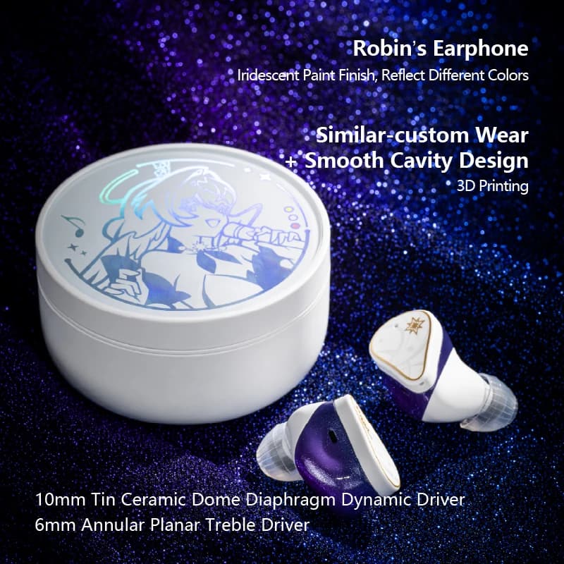 MOONDROP ROBIN Earphone Honkai Star Rail Robin's Earphones TWS Hybrid Dynamic Driver + Planar Driver ANC TWS Earphones - 4