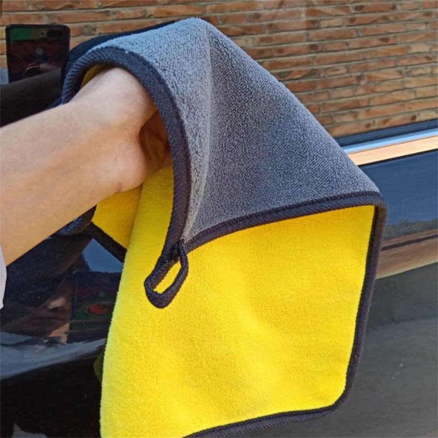 1/2/6pcs Microfiber Cleaning Towel Thicken Soft Drying Cloth Car Body Washing Towels Double Layer Clean Rags Car Accessories - 2