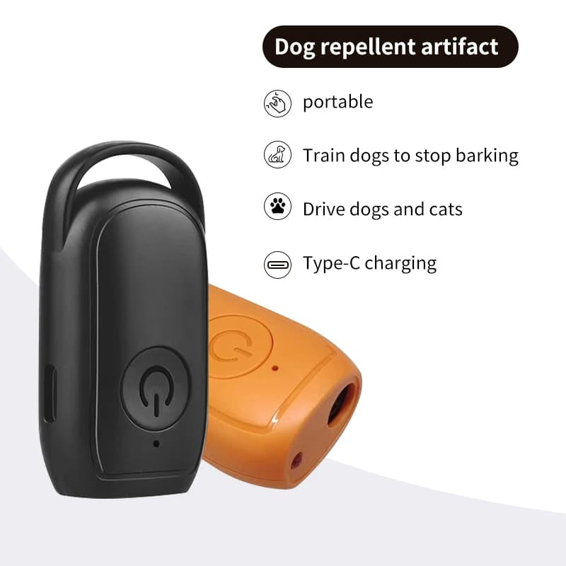 Portable Ultrasonic Dog Repeller 180mAh Rechargeable 23 40KHZ Long Distance Outdoor Deterrent Tool With Flash Light - 2