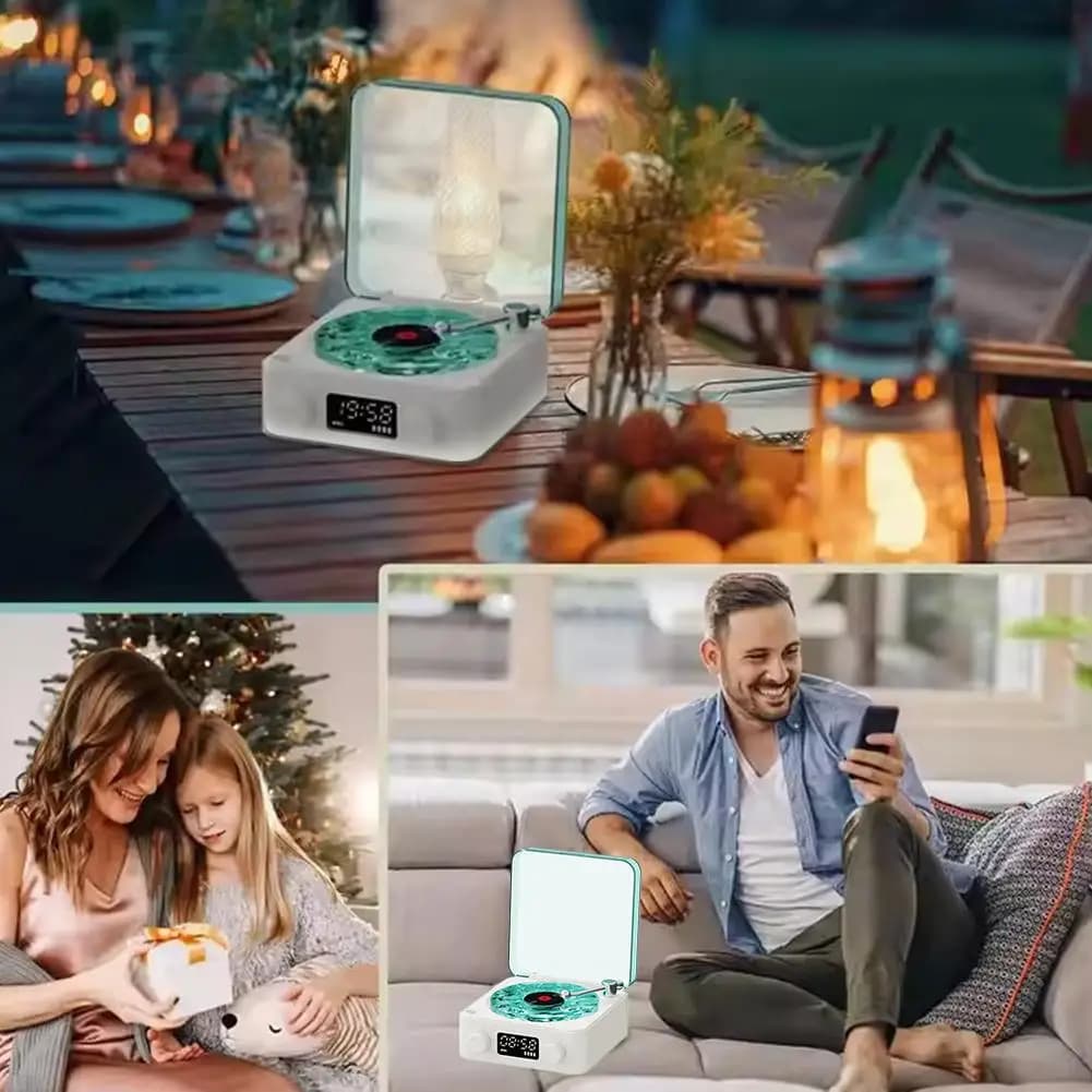 سماعة بلوتوث صغيرة ريترو لإلغاء الضوضاء، محمولة، مساعدة على النوم، مع إضاءة RGB - 4