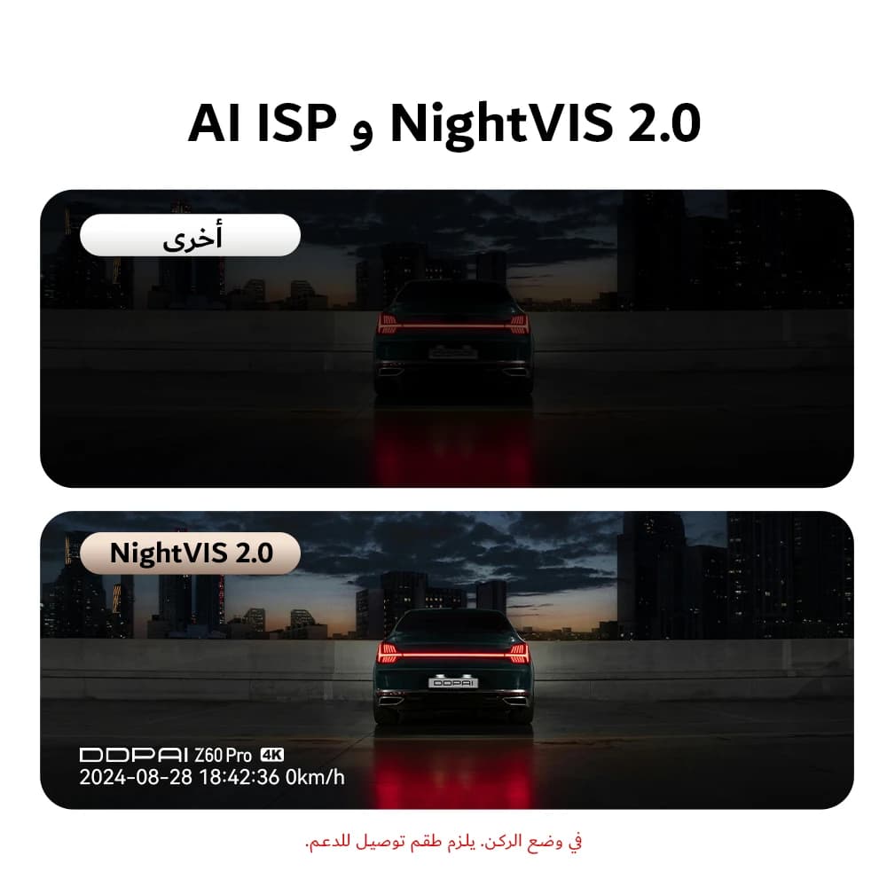 كاميرا لوحة القيادة DDPAI Z60 Pro بدقة 4K مع GPS، مستشعر سوني مزدوج، واي فاي، رؤية ليلية، مسجل فيديو للسيارة - 4
